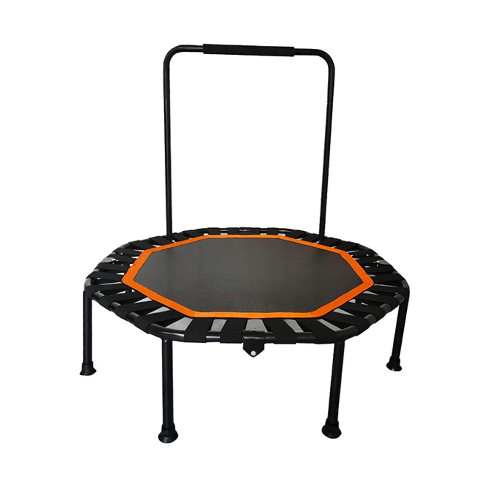 42” Foldable Mini Fitness Trampoline for Adults | Silent, Stable & Heavy-Duty Rebounder with Double Handle